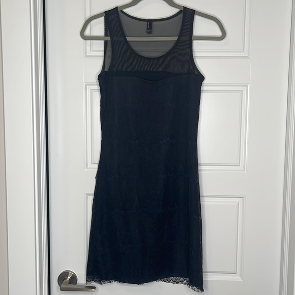 Vero Moda Mesh blue black mini dress size Small - Picture 1 of 6